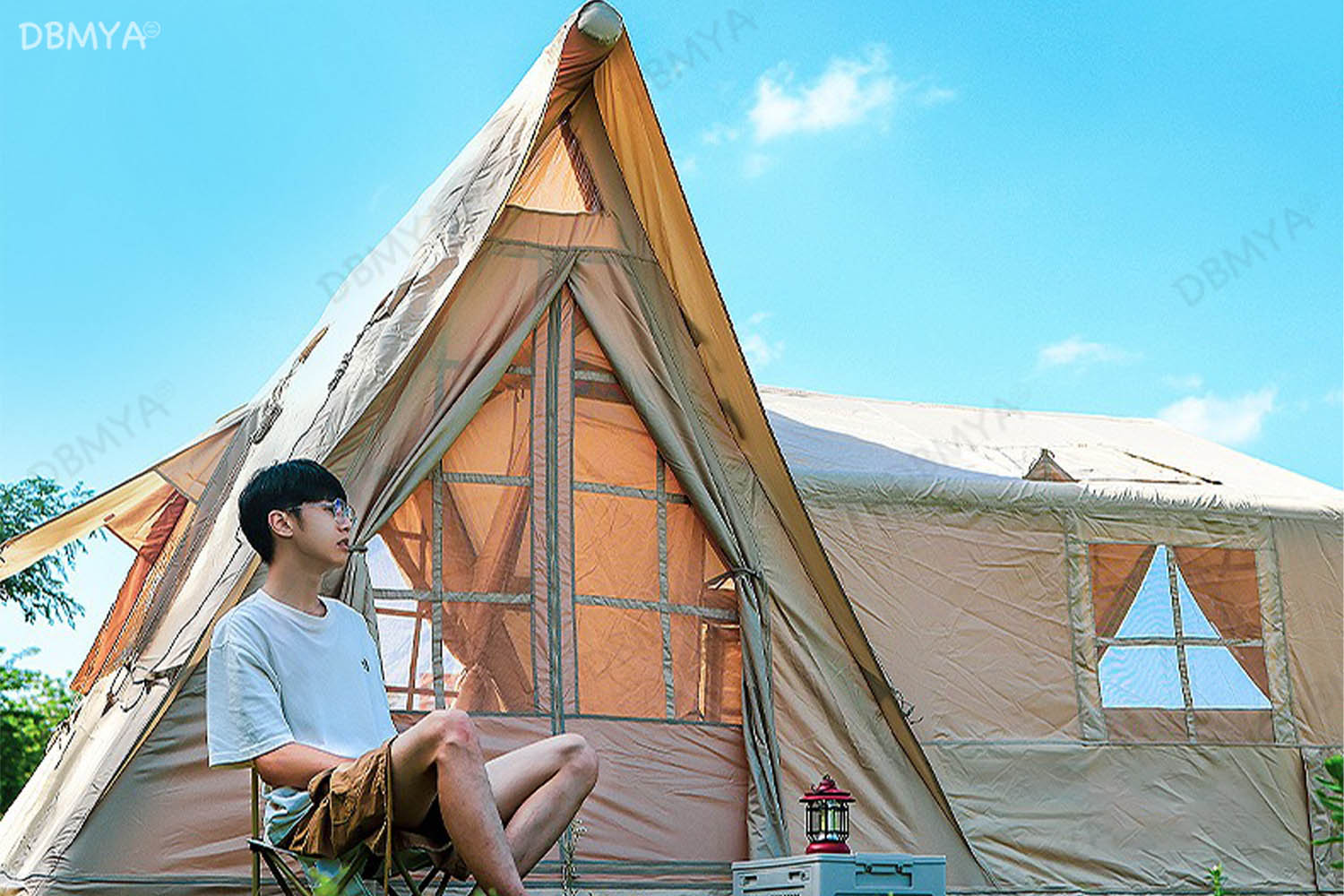 Mountainhiker เต็นท์เป่าลม เต็นท์แคมปิ้ง 12.6 ตร ม 5-12 คน กันแดด UPF50+ กันฝน PU3000+ สนามนอน