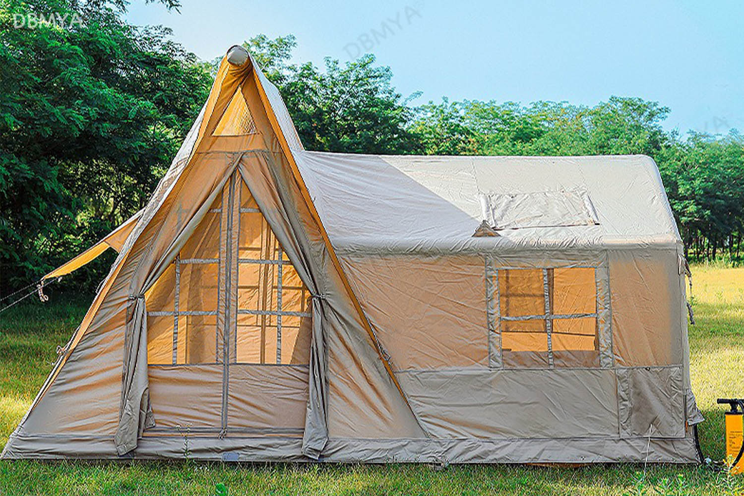 Mountainhiker เต็นท์เป่าลม เต็นท์แคมปิ้ง 12.6 ตร ม 5-12 คน กันแดด UPF50+ กันฝน PU3000+ สนามนอน