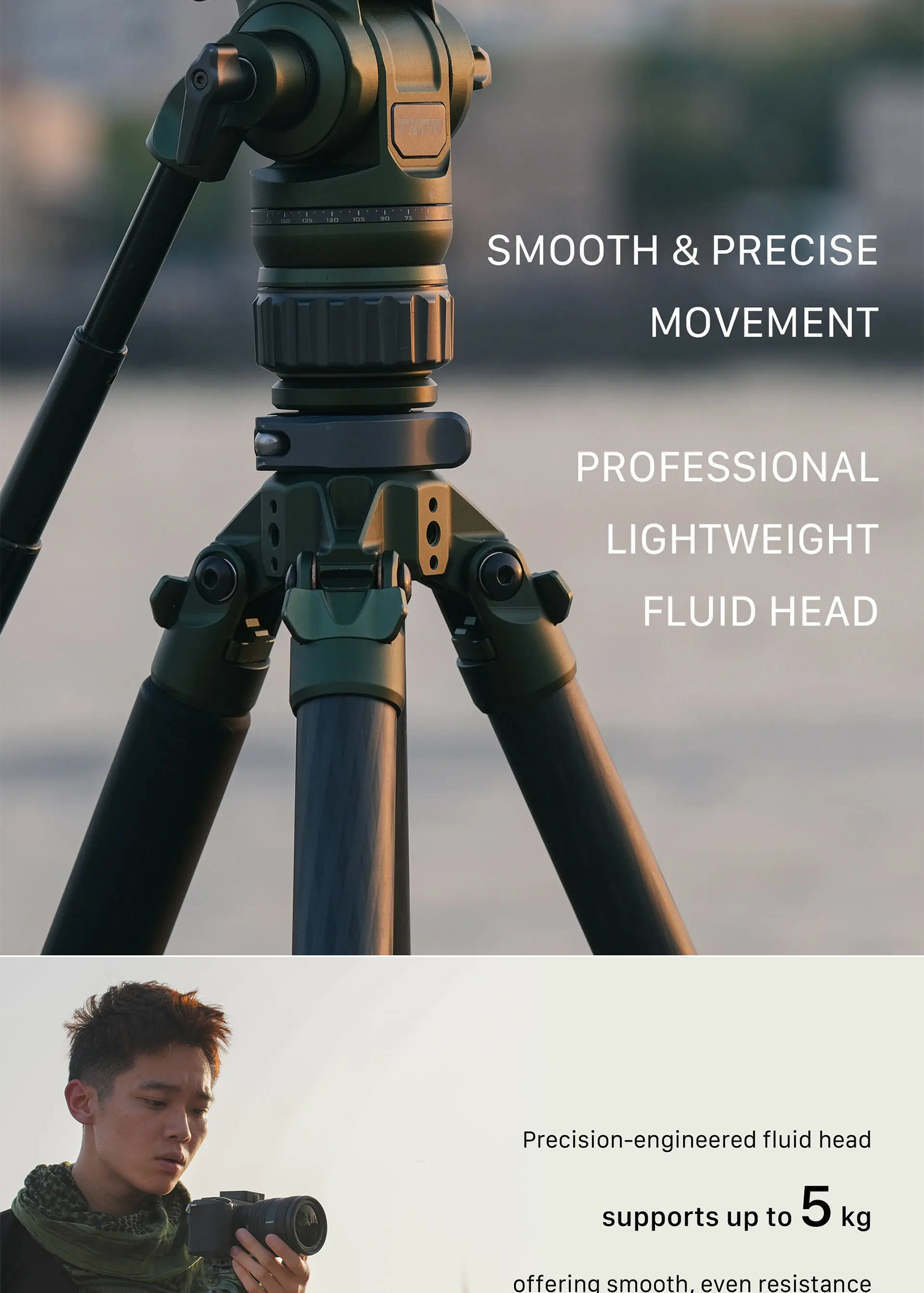 Tilta VT05 คาร์บอนไฟเบอร์ขาตั้งกล้อง TT-VT05-FB แบบพกพา Professional ขา ...
