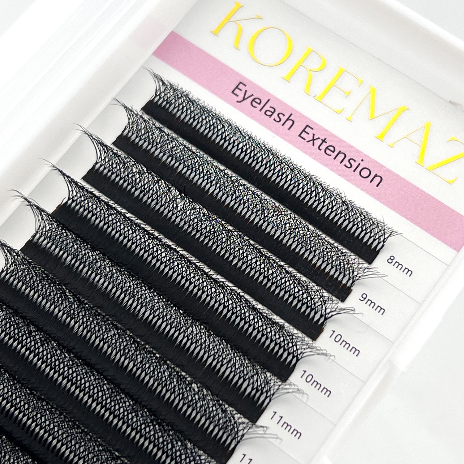 KOREMAZ 8D รูปทรง W ขนตาธรรมชาติ นุ่ม ขนตาต่อสำเร็จรูป ปริมาตรพัดใบ บาน ...