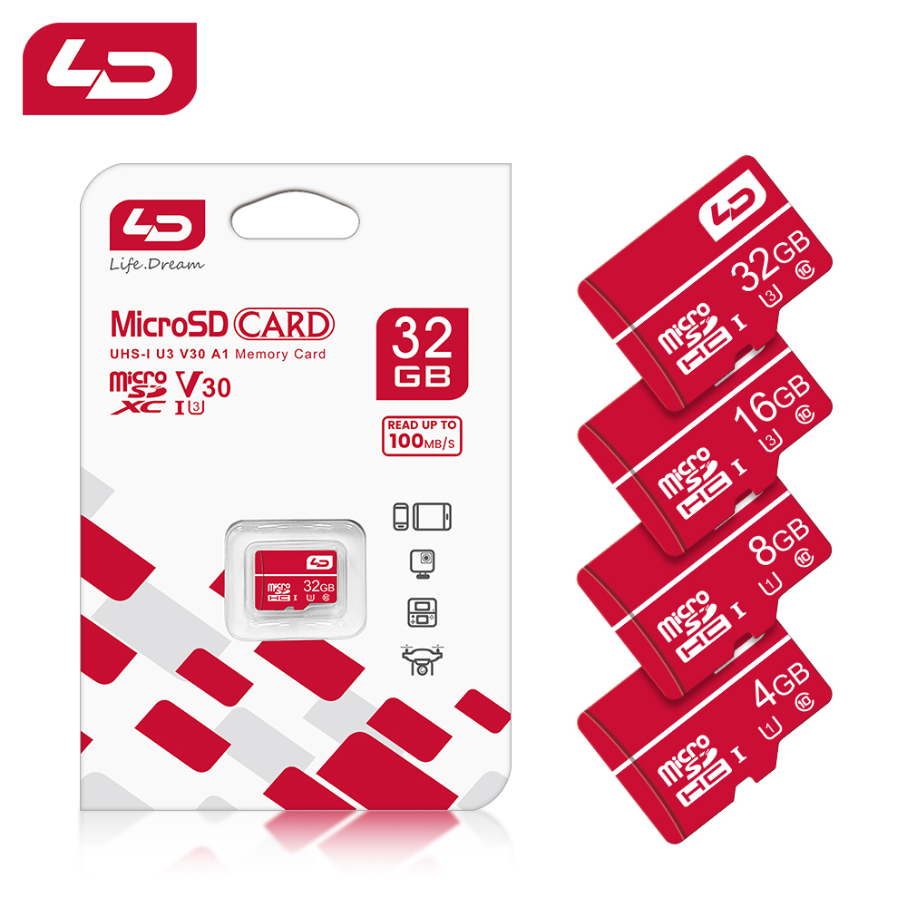 Ld การ์ด Micro SD ยี่ห้อ miniSD U3 Class 10 microsd 32GB 64GB 128GB