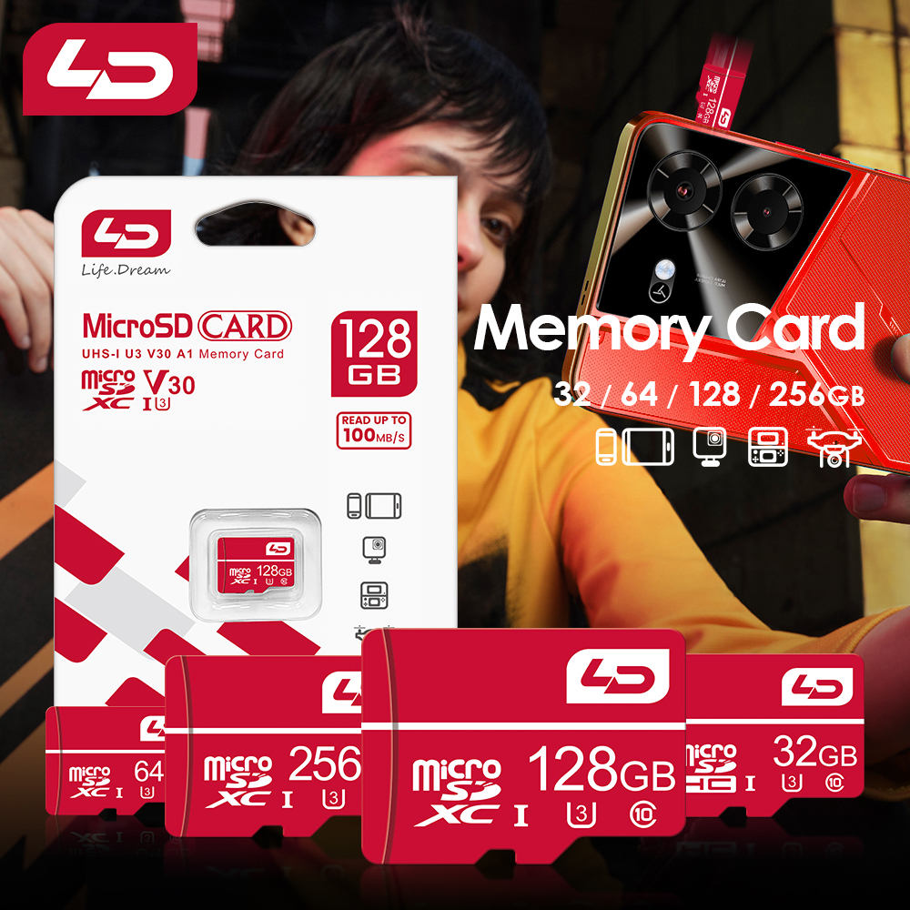 Ld การ์ด Micro SD ยี่ห้อ miniSD U3 Class 10 microsd 32GB 64GB 128GB