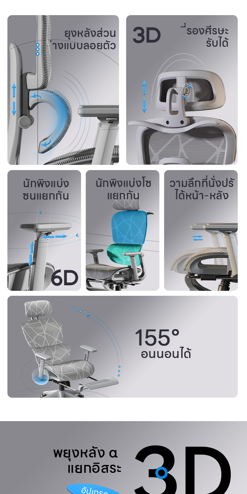 YISONG รุ่น LS900 เก้าอี้สีเงิน เก้าอี้สีขาว เก้าอี้ทํางาน เก้าอี้เกมมิ่ง เก้าอี้คอม ergonomic chair เก้าอี้ทำงานเพื่อสุขภาพ