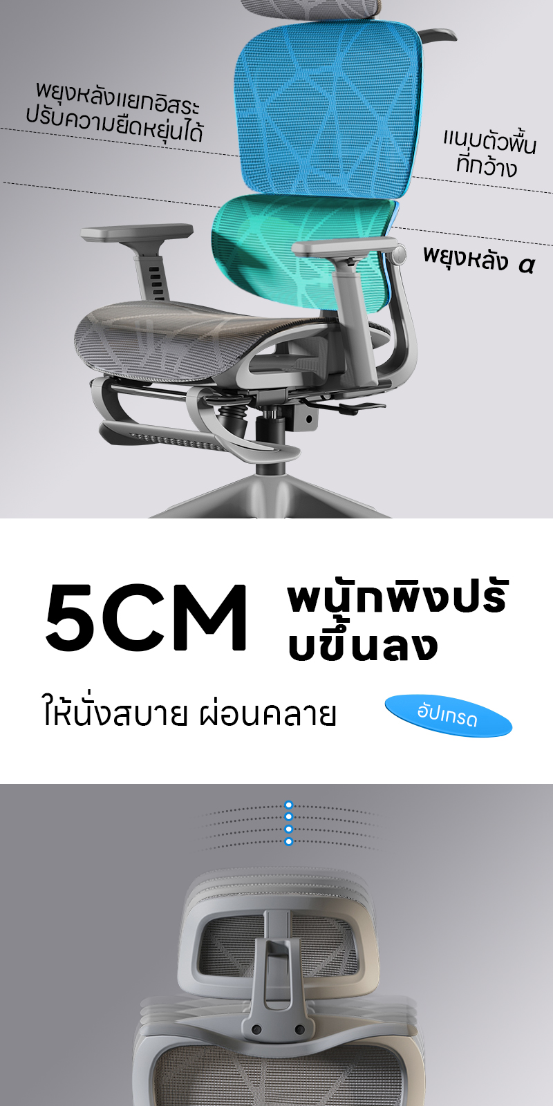 YISONG รุ่น LS900 เก้าอี้สีเงิน เก้าอี้สีขาว เก้าอี้ทํางาน เก้าอี้เกมมิ่ง เก้าอี้คอม ergonomic chair เก้าอี้ทำงานเพื่อสุขภาพ