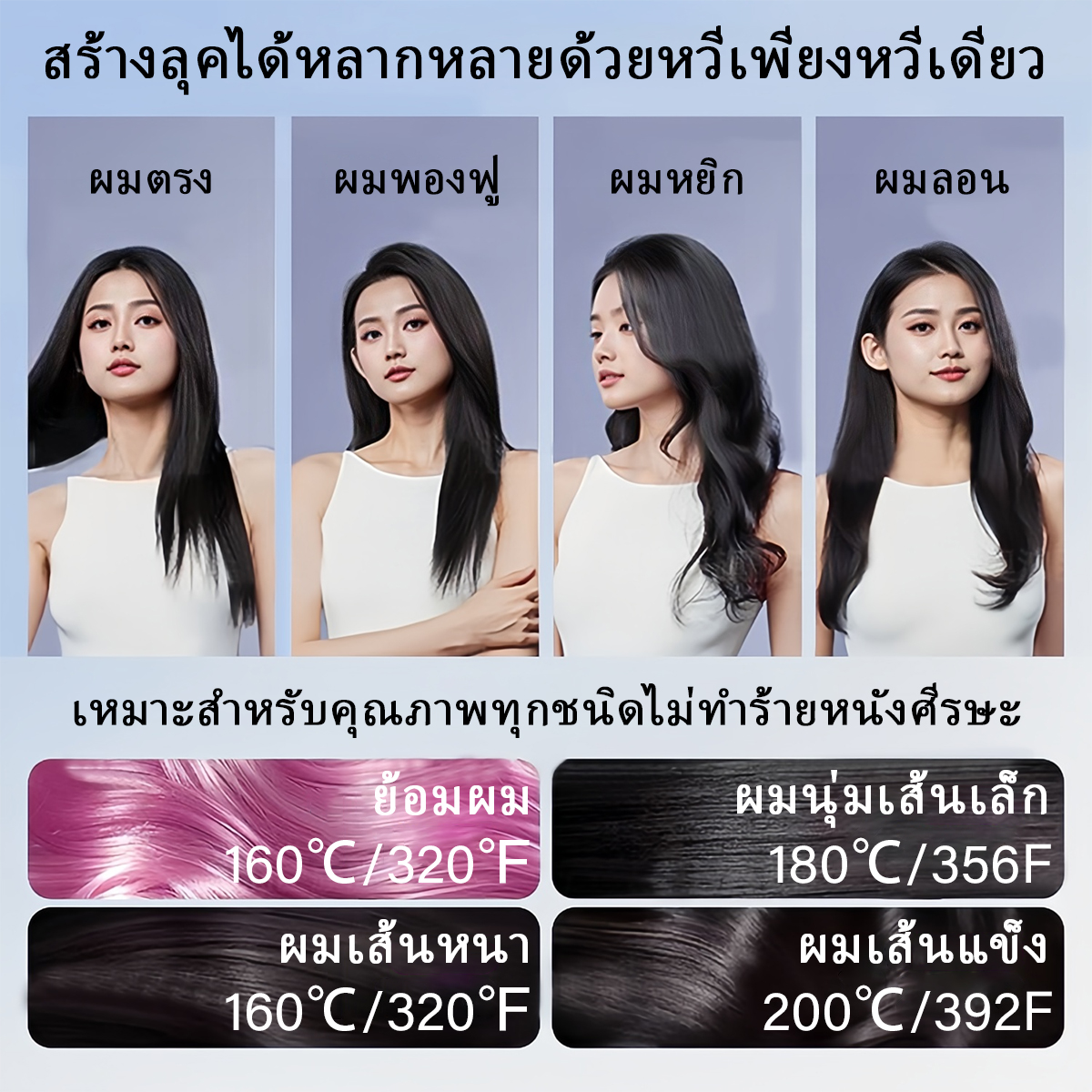 Xiaomai หวีไฟฟ้า 4000mAh อุณหภูมิคงที่อัจฉริยะ ไอออนลบ ทรงผมอยู่ทรงยาวนาน 24h หวียืดผมไร้สาย