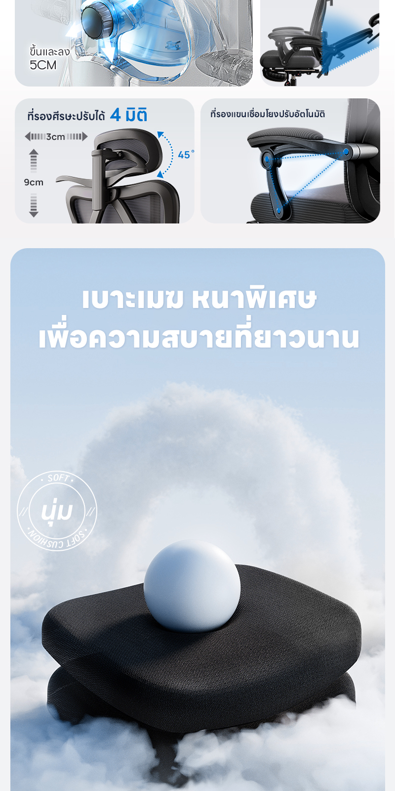 YISONG รุ่น W09 เก้าอี้ทํางาน เก้าอี้สีขาว เก้าอี้สีดำ  เก้าอี้เกมมิ่ง 155° เก้าอี้คอม Plus Size Office Chair เก้าอี้คอม เก้าอี้สํานักงาน เก้าอี้เกมมิ่ง ปรับเอนข้ามขา