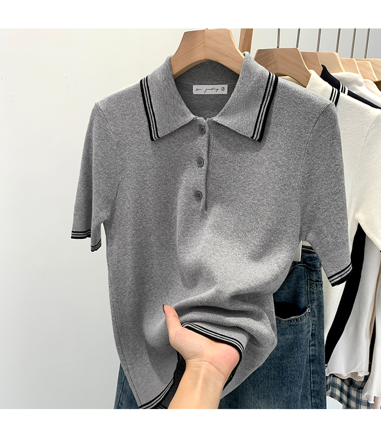 78286 เสื้อยืดแขนสั้นคอปกด้านบน | Shopee Thailand