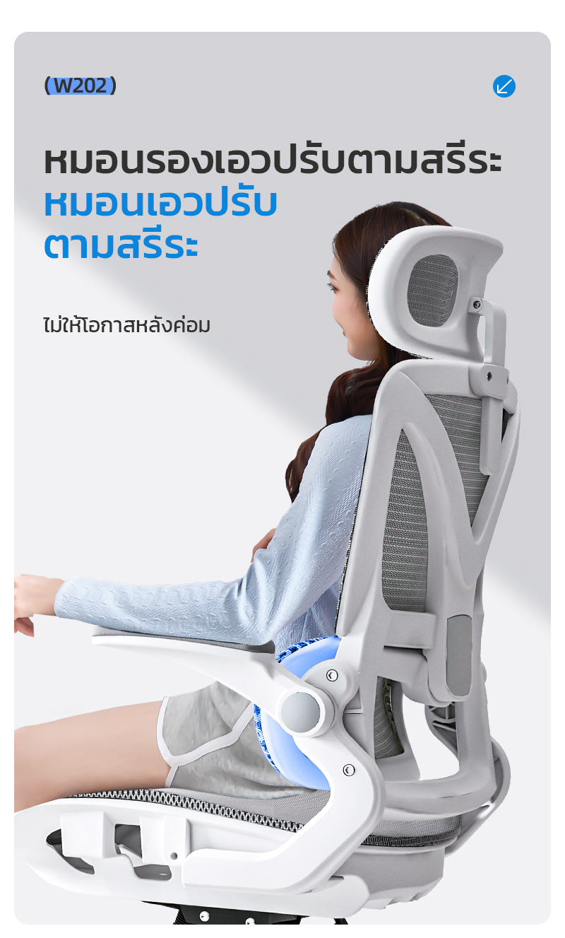 YISONG รุ่น W257 เก้าอี้สีขาว เก้าอี้สีเทา FROZEN ICE Mesh เก้าอี้เพื่อสุขภาพ มีพนักพิง เจ้าแรกในไทย นั่งแล้วไม่ร้อนหลัง เหมาะกับคนตัวเล็ก นั่งได้ สบายหลัง