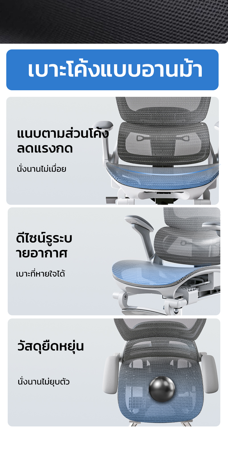 Yisong รุ่น X365 เก้าอี้สีขาว เก้าอี้สีเทา เก้าอี้ทํางาน เก้าอี้เกม เก้าอี้เกมมิ่ง Ergonomic chair ตาข่ายเย็นพิเศษ ที่วางแขนอัปเกรด 7D มีการปรับรับสรีระช่วงเอว