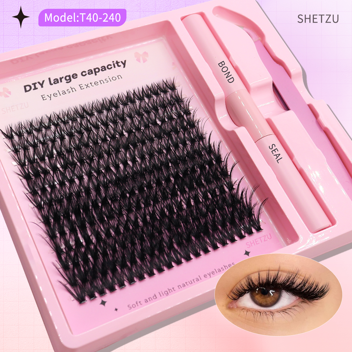 Fluffy Volume Lash Clusters DIY Lash Extensions 1016MM Cluster
