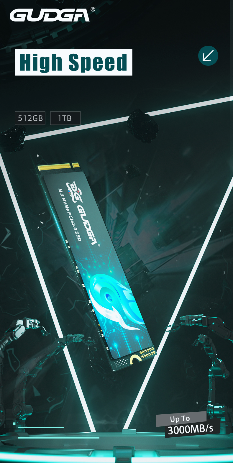 Gudga SSD M.2 NVME Gen3.0*4 128GB 256GB 512GB 1TB 2280 Solid State ...