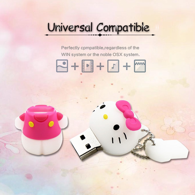 แฟลชไดรฟ์ USB Hello Kitty 1GB 2GB 4GB 8GB 16GB 32GB 64GB 128GB 1TB ...
