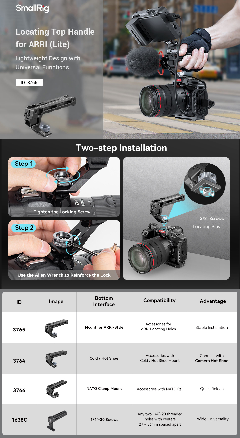 Smallrig Camera Top Handle with Quick Release Slider-4483 | Shopee Thailand