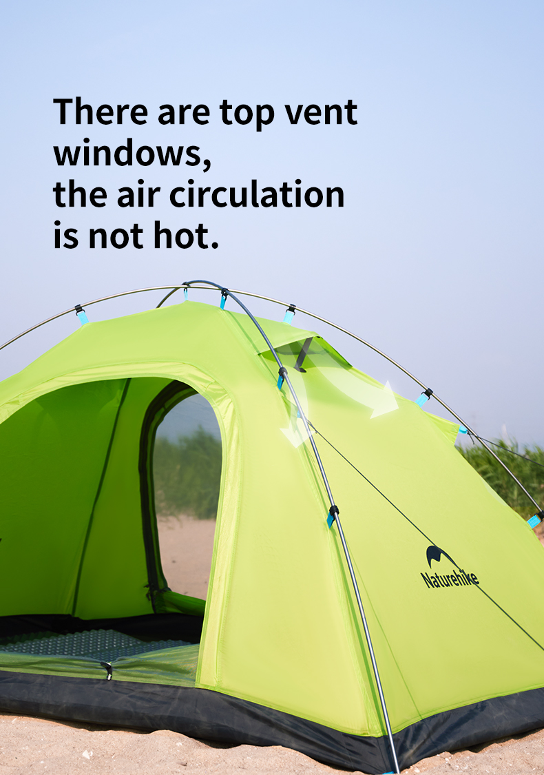 Naturehike กลางแจ้ง 2 คนตั้งแคมป์เดินป่า P Series เต็นท์ชั้นเดียว UPF40 + Breathable Ultralight Garden เต็นท์