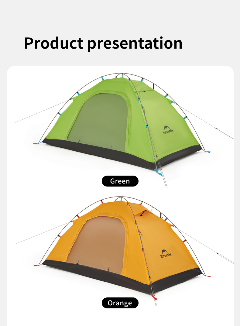Naturehike กลางแจ้ง 2 คนตั้งแคมป์เดินป่า P Series เต็นท์ชั้นเดียว UPF40 + Breathable Ultralight Garden เต็นท์