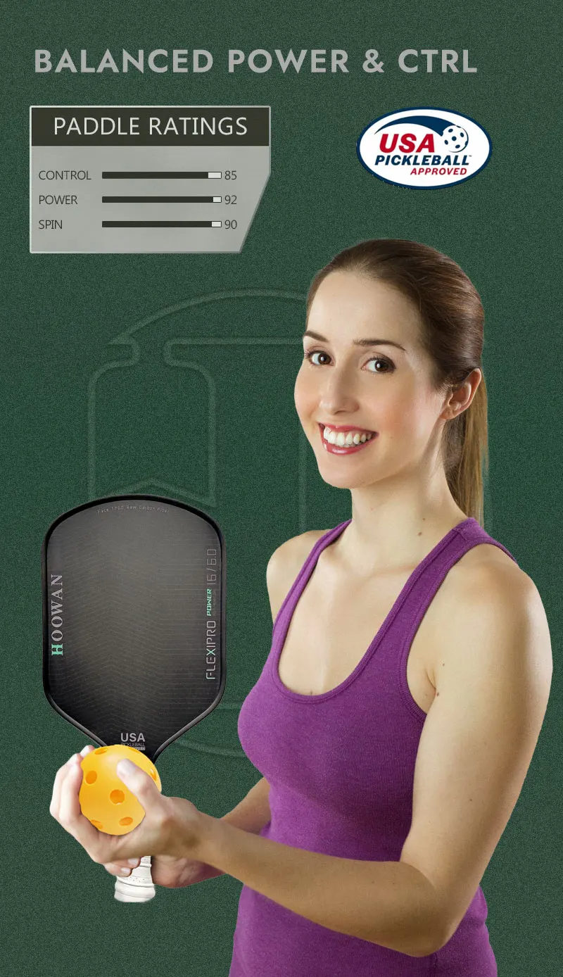 Howan FLEXIPRO POWER 16 มม. Pickleball Paddle Hot Pressing T700 ดิบ ...