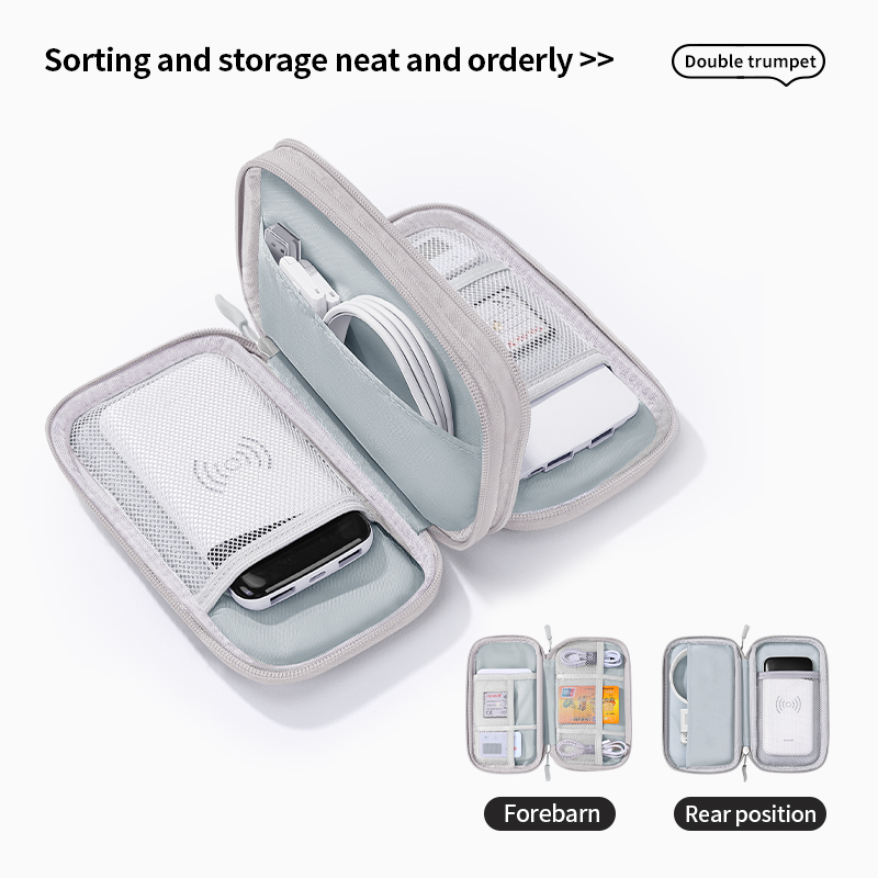 Bubm double-deck Travel กระเป๋าเก็บผลิตภัณฑ์ดิจิตอลแบบพกพา USB Data ...