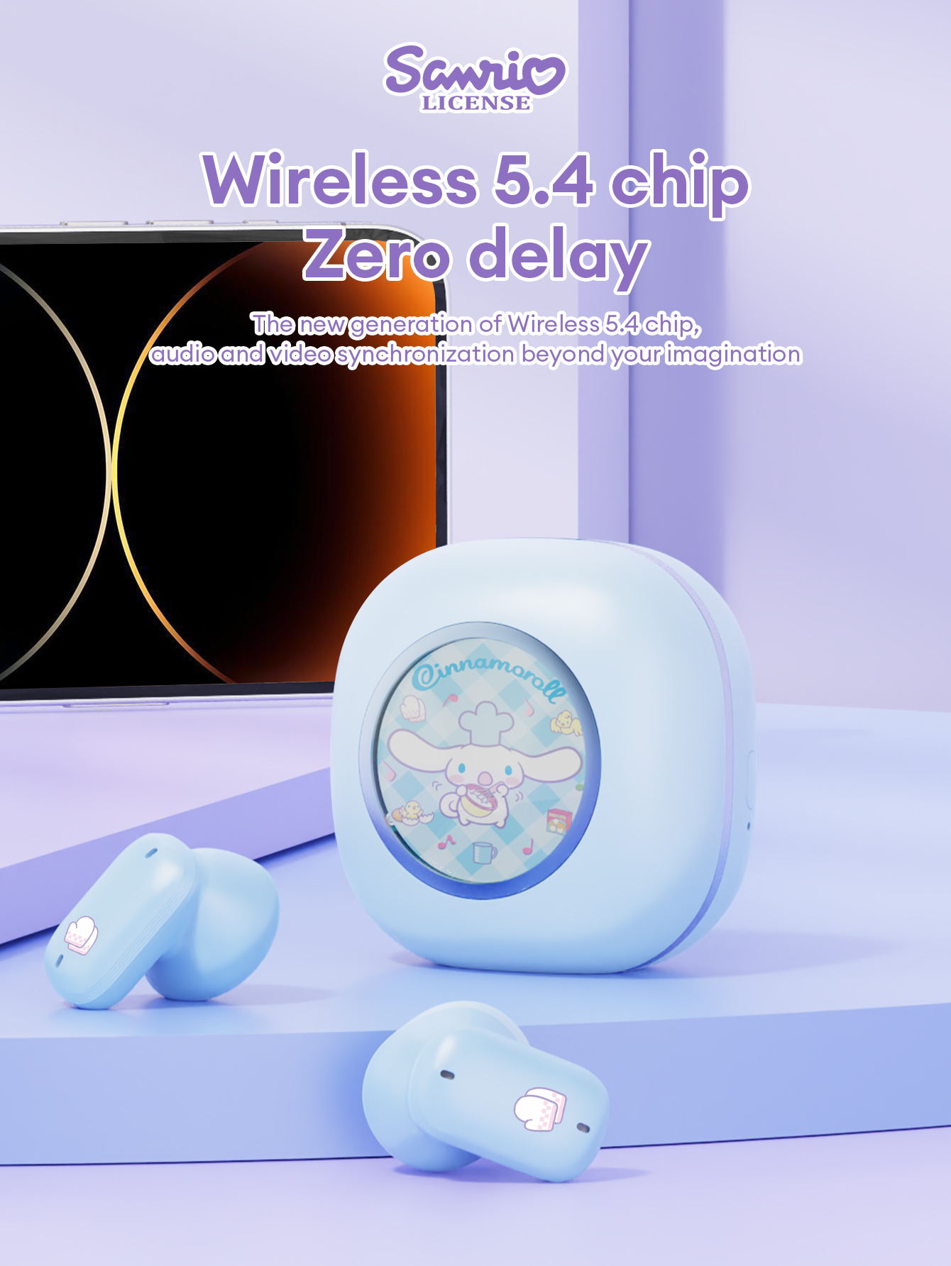 Sanrio BL62 หูฟังไร้สายหูฟังบลูทูธ ENC ลดเสียงรบกวนแบตเตอรี่ขนาดใหญ่ ...