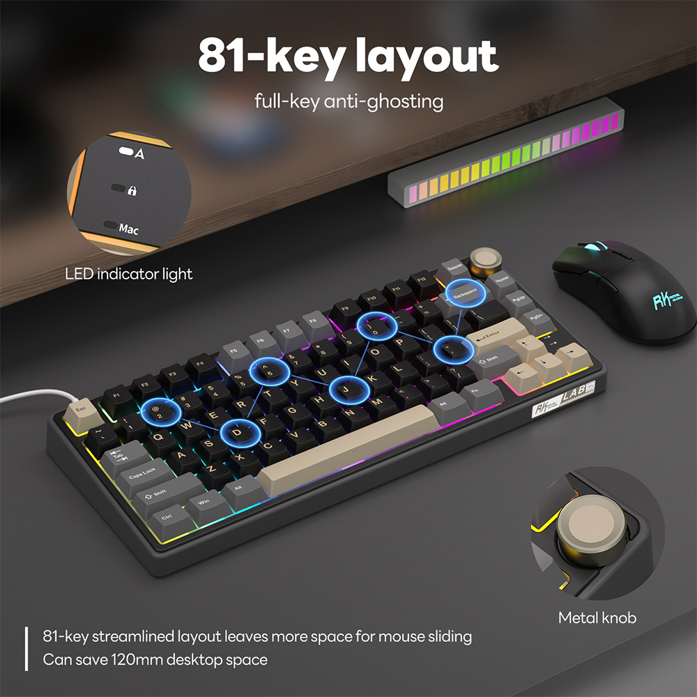 Rk Royal Kludge RKR75 Phantom 80 Key ปะเก็นคีย์บอร์ดแบบมีสาย | Shopee ...