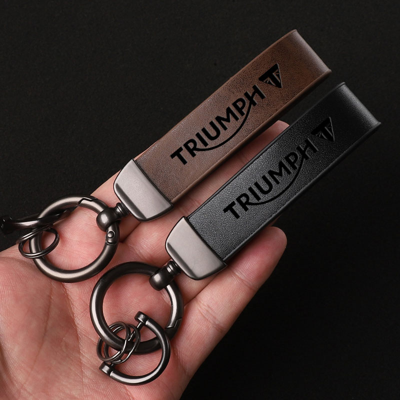 รถหนังแท้พวงกุญแจของขวัญที่กําหนดเองสําหรับ Triumph bonneville t100 ...