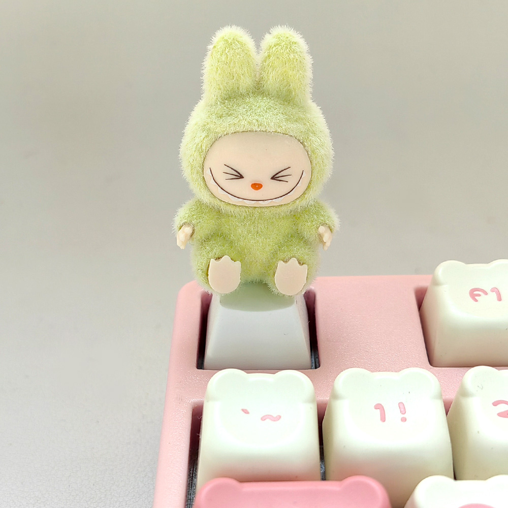 Labubu KEYCAPS Flocking Doll Button คีย์บอร์ดแบบกลไก ปุ่มเฉพาะ ESC ...