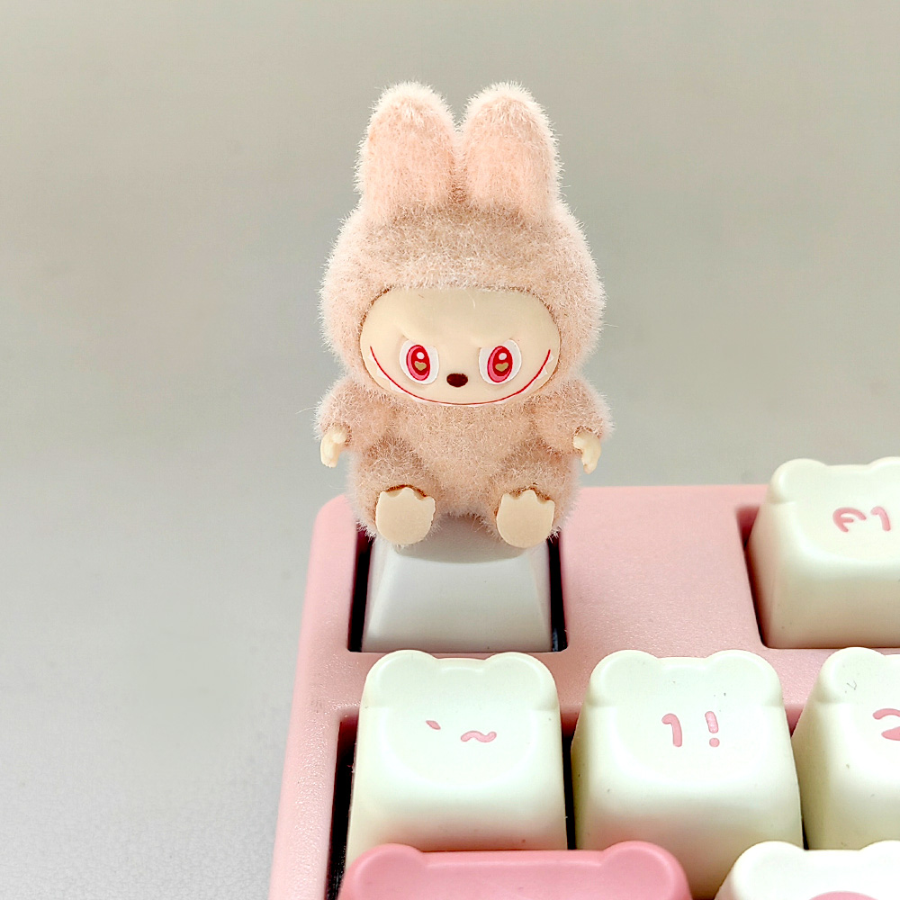 Labubu KEYCAPS Flocking Doll Button คีย์บอร์ดแบบกลไก ปุ่มเฉพาะ ESC ...