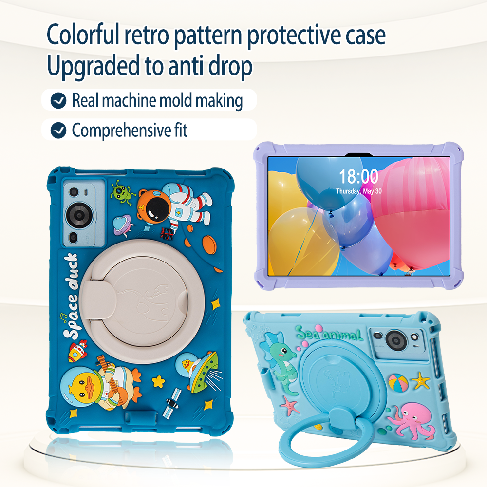 Custodia Con Supporto Per Tablet BMAX MaxPad I11 - Motivo A Getto D'inchiostro, Morbida, Antiurto - 3