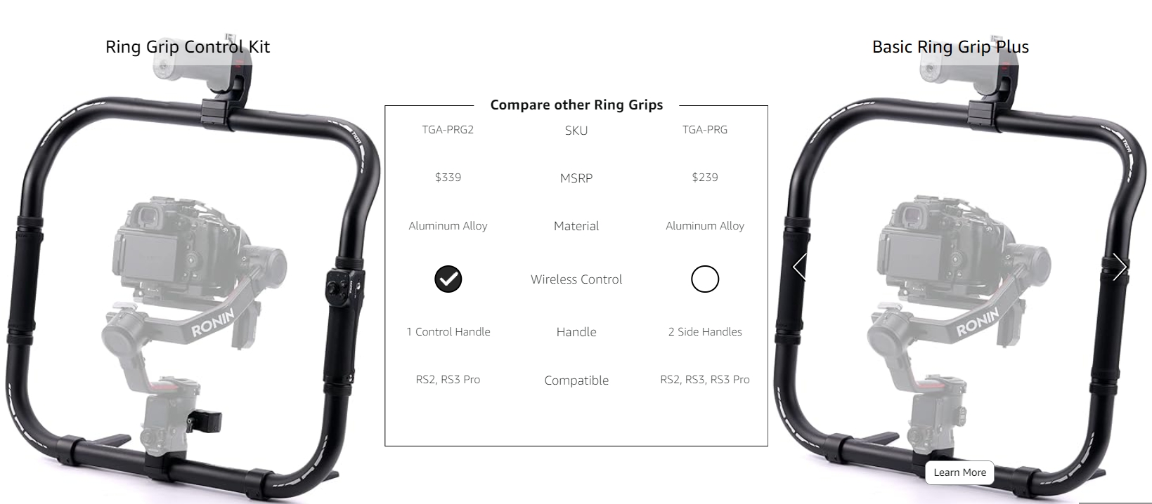 Tilta Basic Ring Grip Plus พร้อมที่จับควบคุมไร้สายสําหรับ DJI Ronin RS2 ...