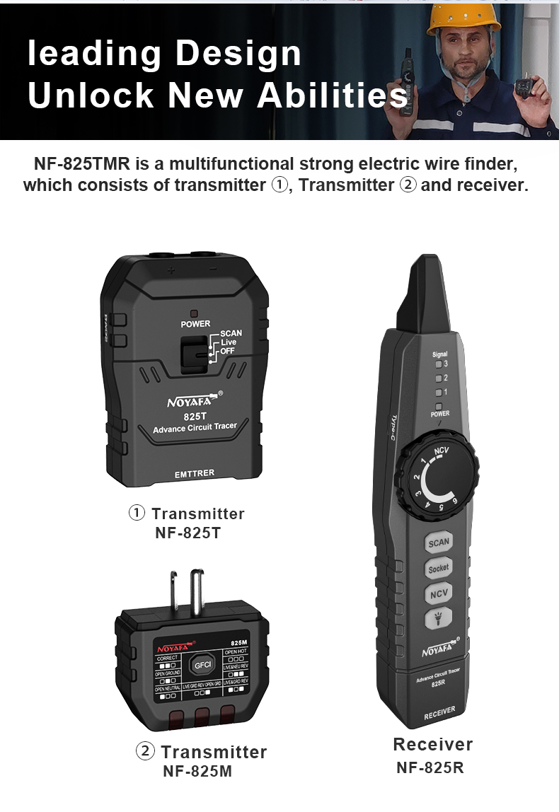 Noyafa NF-825 TMR เครื่องวัดสายไฟ Tracer เครื่องทดสอบสายเคเบิลเครือข่าย ...