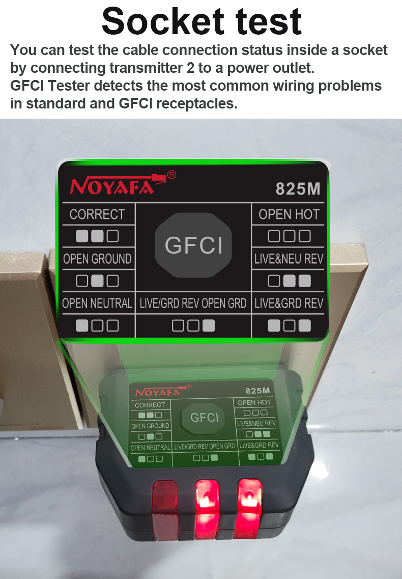 Noyafa NF-825 TMR เครื่องวัดสายไฟ Tracer เครื่องทดสอบสายเคเบิลเครือข่าย ...
