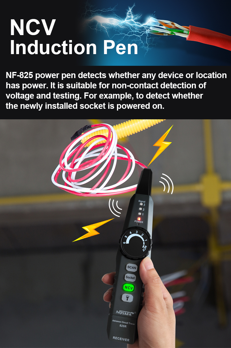 Noyafa NF-825 TMR เครื่องวัดสายไฟ Tracer เครื่องทดสอบสายเคเบิลเครือข่าย ...