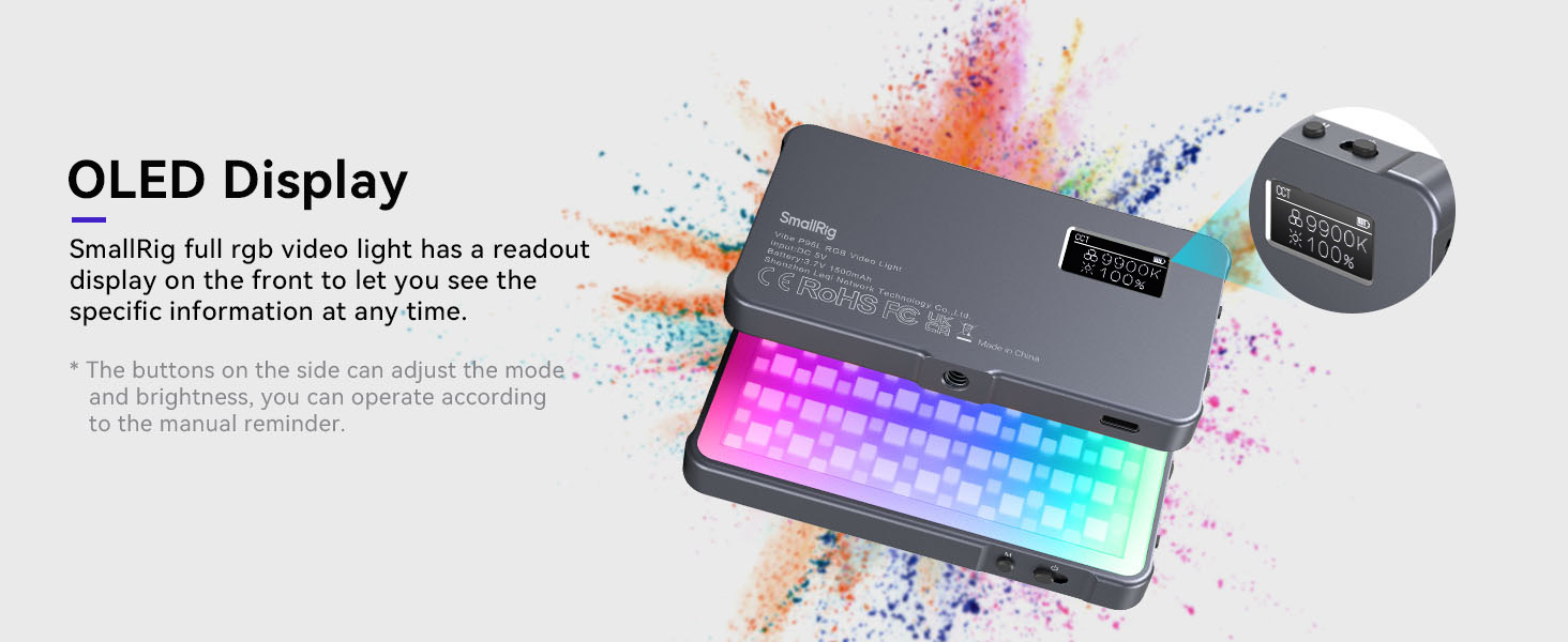 SmallRig RM120 RGB Video Light 5000mAh 180Min 2500-8500K แบบพกพาเติมแสง ...