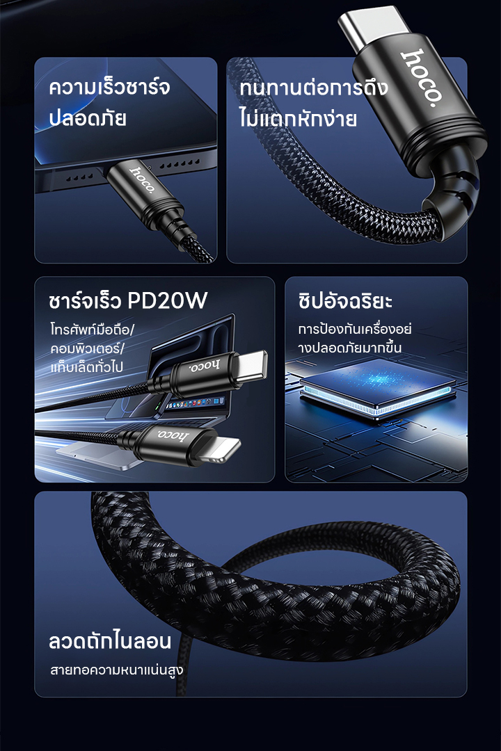 hoco. X89 ชาร์จเร็ว Charging Data Cable PD 20W สนับสนุนการถ่ายโอนข้อมูล ...