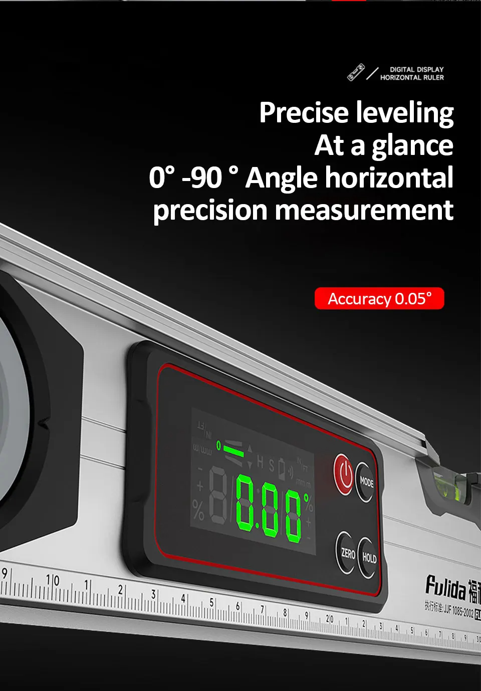 เครื่องค้นหามุมดิจิตอลเครื่องวัดมุม Inclinometer ระดับอิเล็กทรอนิกส์ 0 ...