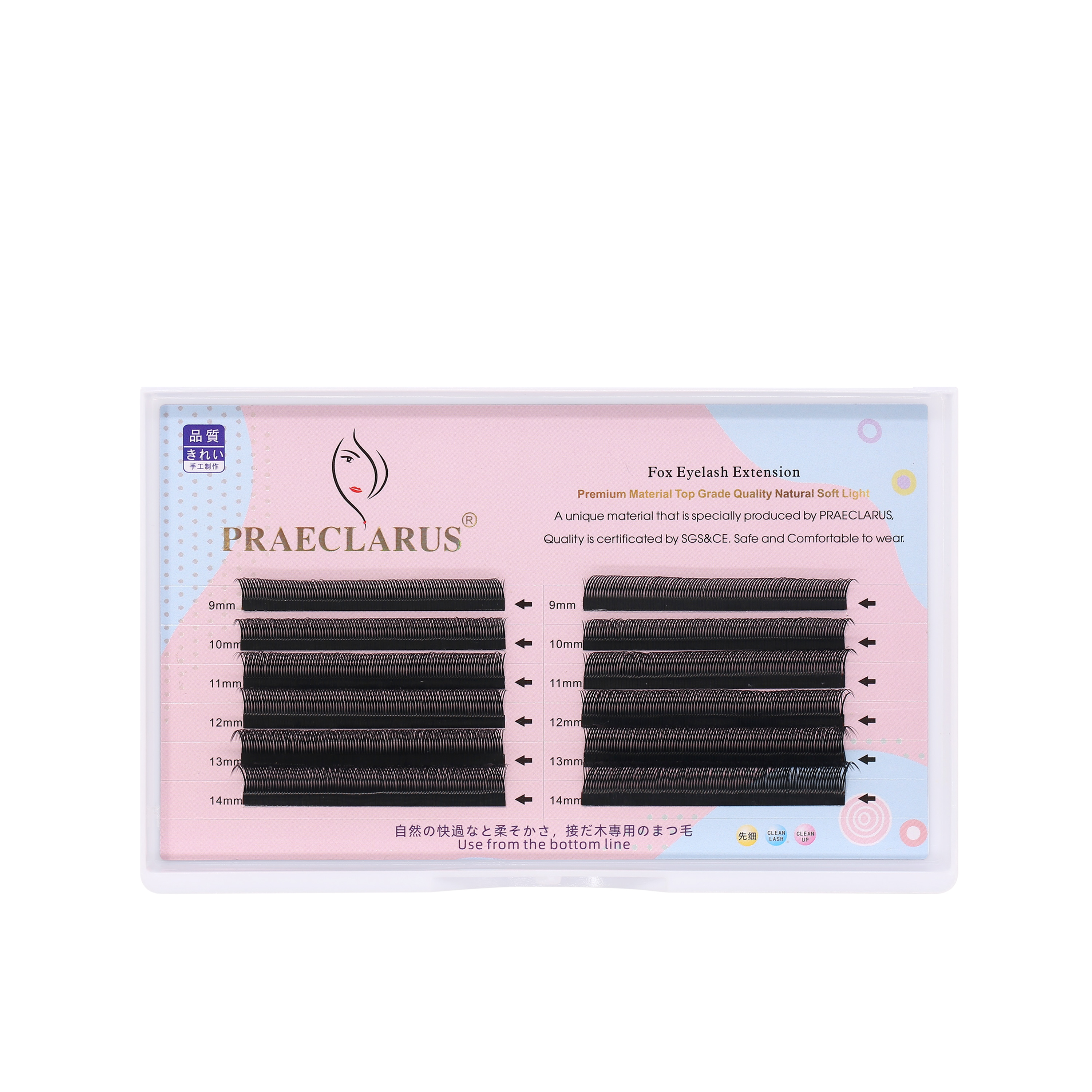 Praeclarus Fox Series เฉียง Flying Y ประเภทขนตาความหนา 0.07 มม.วัสดุพรี ...