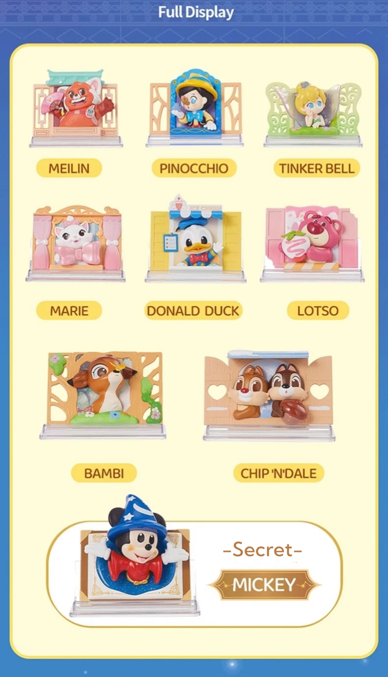 Disney Pixar Miniso Fairytale Window Blind Boxes Toy Collection ...