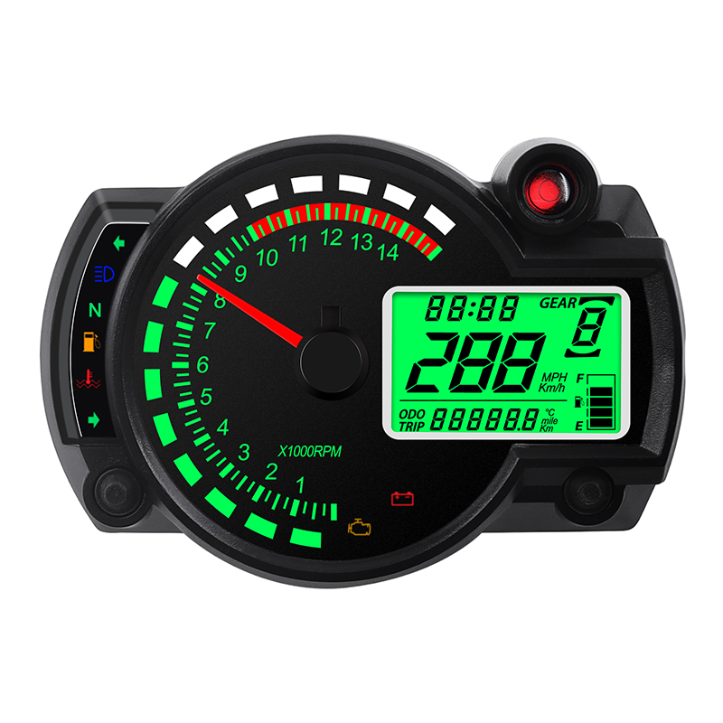 7 สี LCD Digital Universal Speedometer เครื่องวัดระยะทางรถจักรยานยนต์ 0 ...