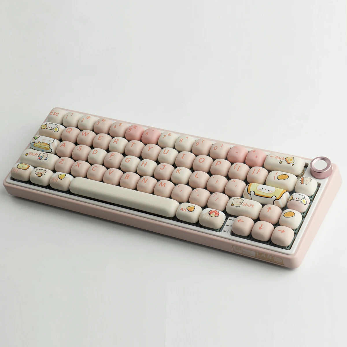 Pbt Keycaps Bread Bear Rounded Keycaps สีชมพูและน่ารัก MOG keycap Dye ...