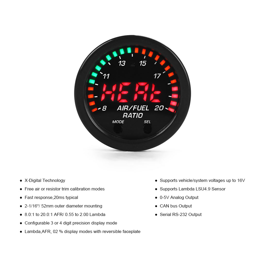 30-0300 X-Series Wideband O2 Air Fuel Ratio Gauge Kit LSU 4.9 ...
