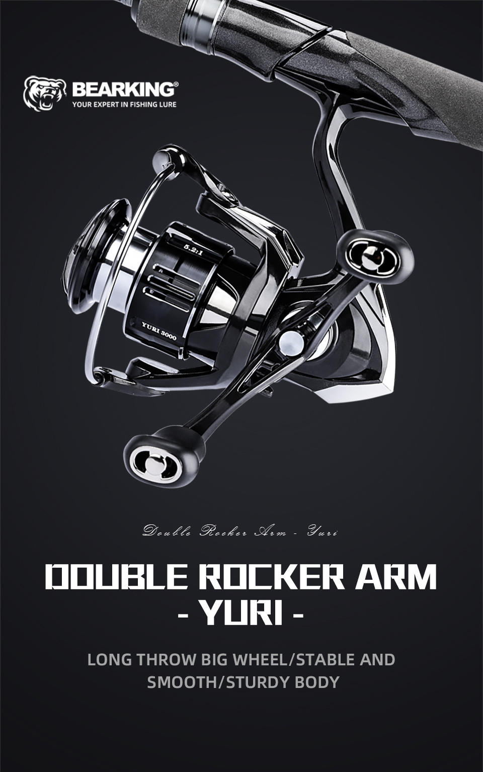 ขายร้อนbearking Reel yuri Carbon Double Rocker Arm Spinning Wheel ...
