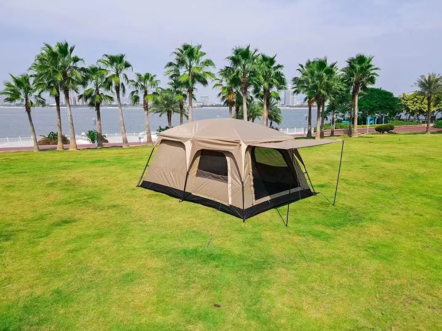 Mountainhiker เต็นท์ครอบครัว เต็นท์ขนาดใหญ่ 2ห้องนอน 1 โถง จุได้ 10-12 คน 4 สี การออกแบบเต็นท์สองชั้