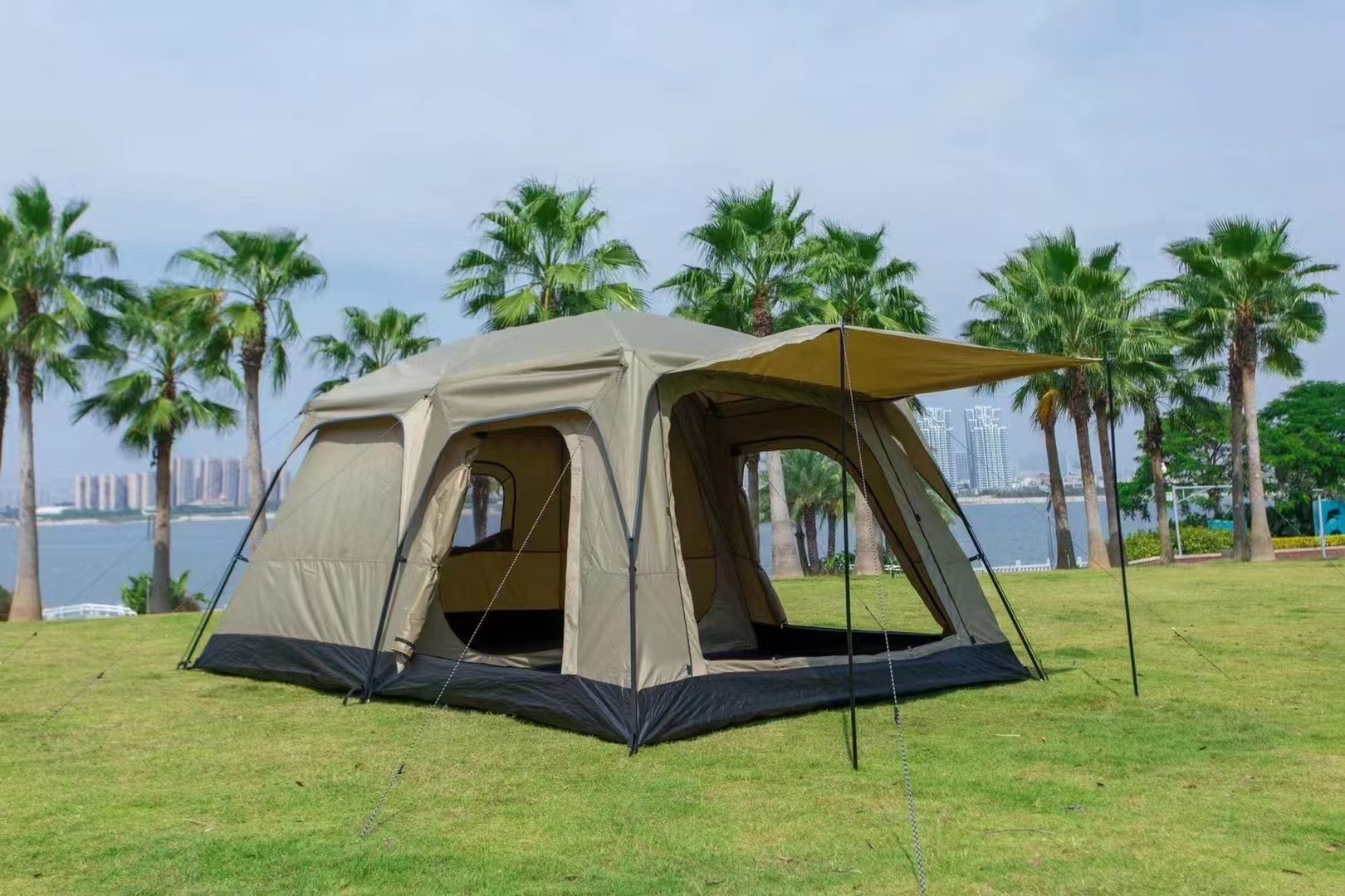 Mountainhiker เต็นท์ครอบครัว เต็นท์ขนาดใหญ่ 2ห้องนอน 1 โถง จุได้ 10-12 คน 4 สี การออกแบบเต็นท์สองชั้