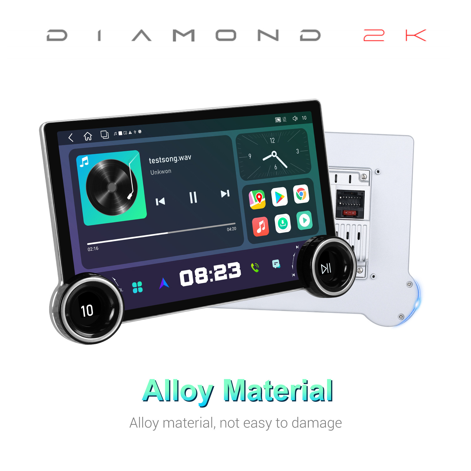 Diamond 2K Dual knob car Android player DSP ลูกบิดคู่ เครื่องเล่นติด ...