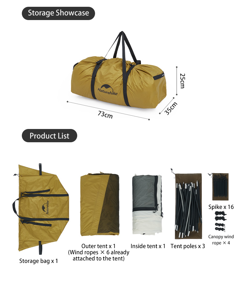 Naturehike Outdoor Camping Dune 10.9 เต็นท์ เต็นท์ครอบครัวพื้นที่ขนาดใหญ่