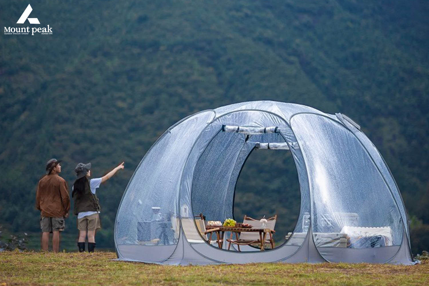 Mountainhiker เต็นท์ทรงกลมกางอัตโนมัติ โปร่งใส นอนดูดาว Mountpeak นอน 4-10​ คน ป้องกันน้ำ ฝน