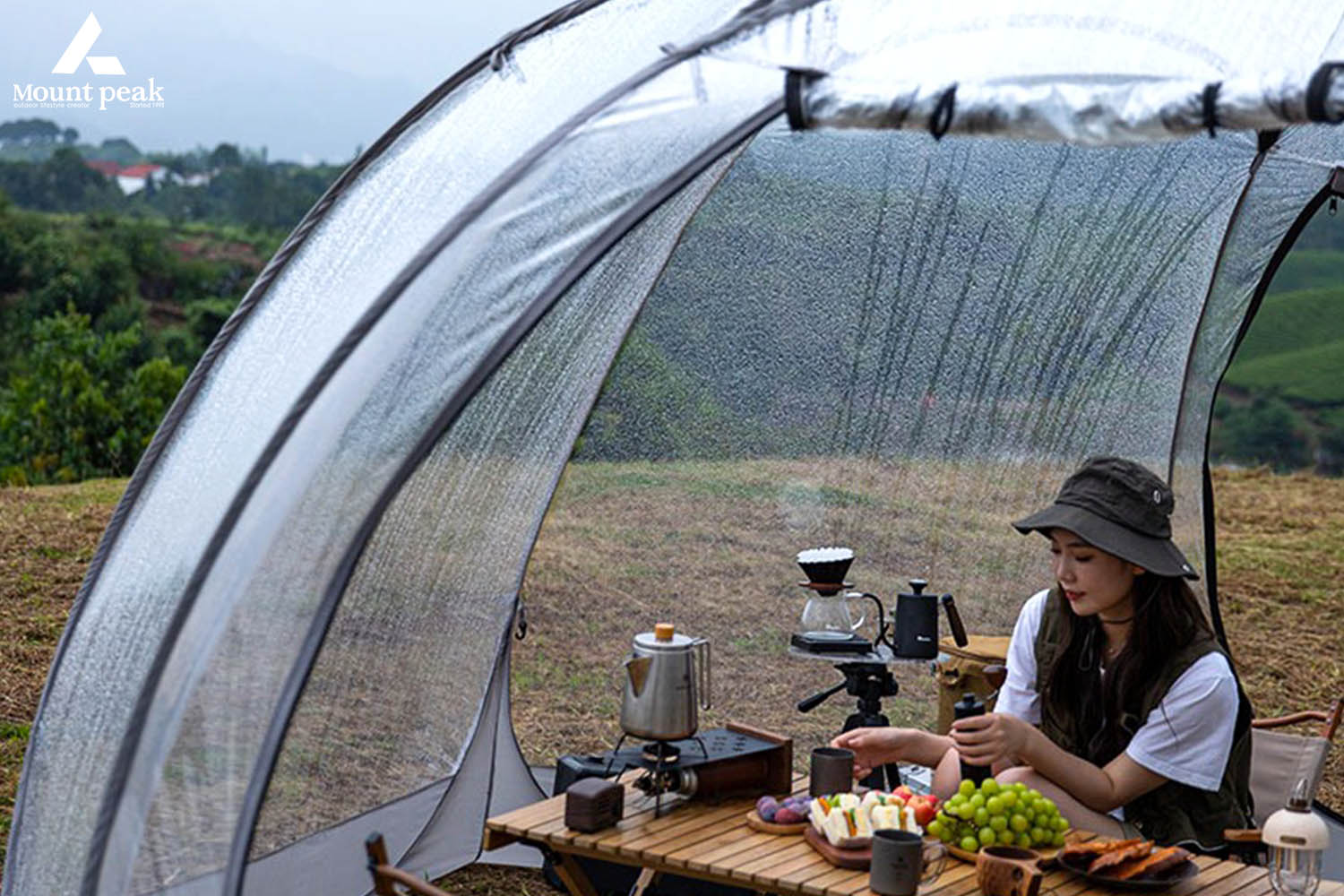 Mountainhiker เต็นท์ทรงกลมกางอัตโนมัติ โปร่งใส นอนดูดาว Mountpeak นอน 4-10​ คน ป้องกันน้ำ ฝน