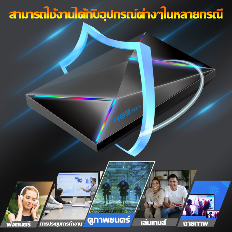 โปรเซสเซอร์ 8 แกน Android TV Box 8+256GB Android 14 8k HD ลื่นไม่สะดุด ...