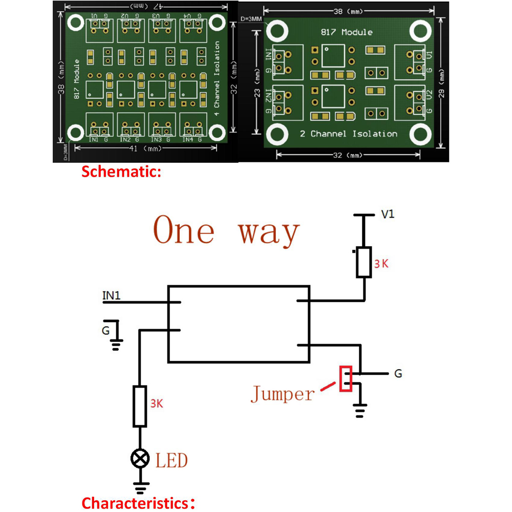 Pc817 2/4 ช่อง Optocoupler บอร์ดแยกแรงดันไฟฟ้าอะแดปเตอร์แปลงโมดูล 3.6 ...