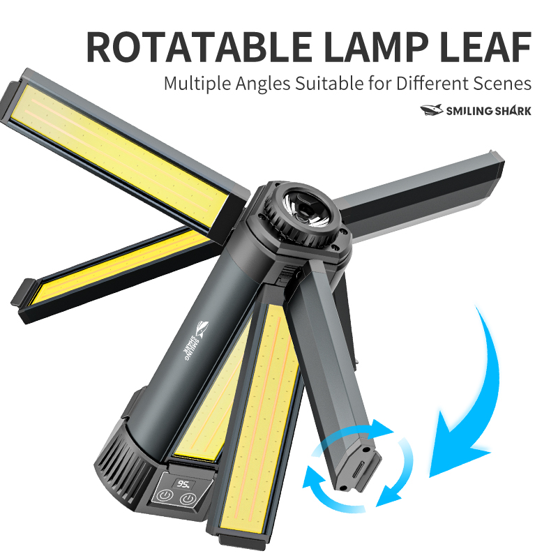 ยิ้ม Shark LY8280 ไฟ LED Camping 10 โหมด Spin Lighting Camping โคมไฟ ...