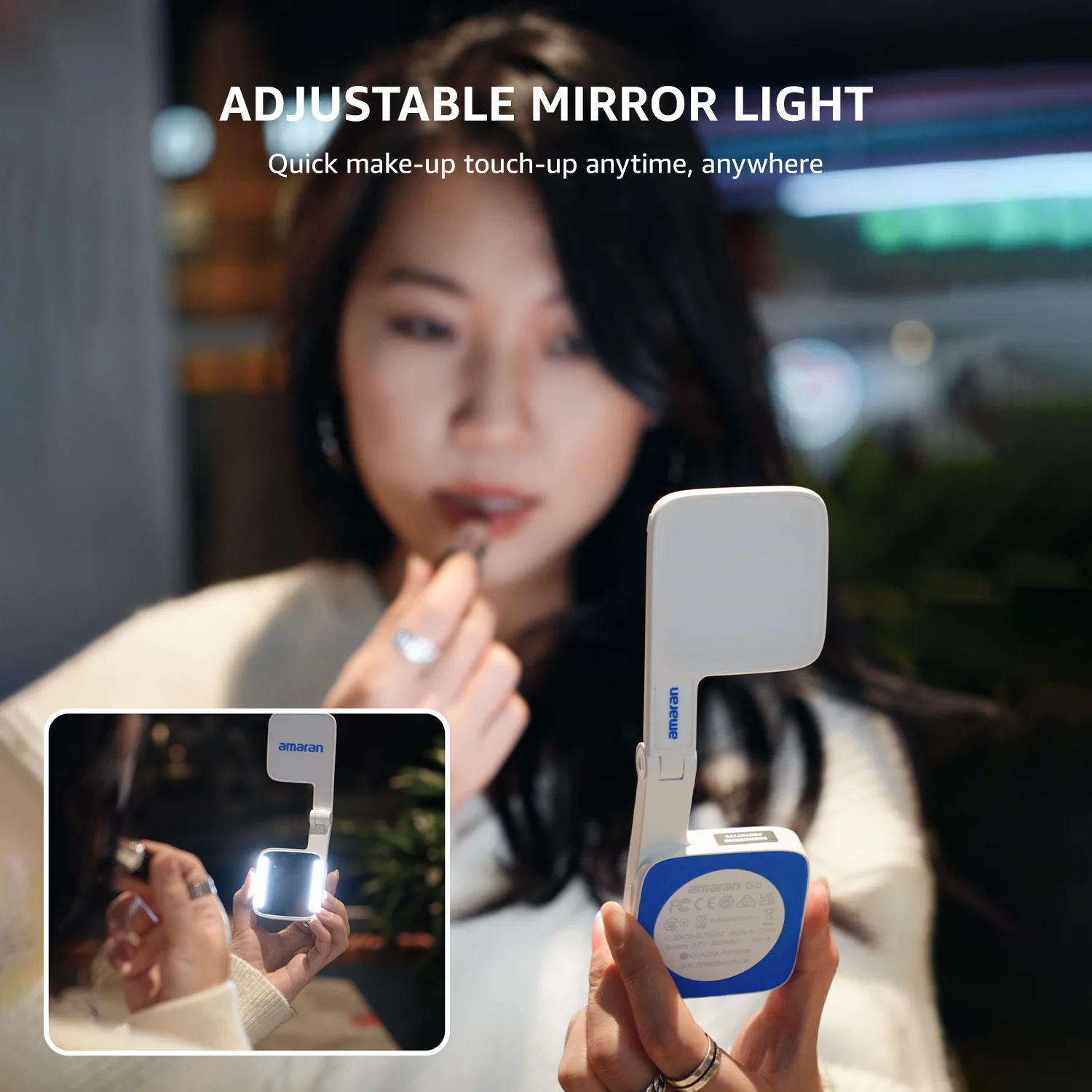 Aputure amaran Go Ultra-Compact Built-in Mirrored Mini LED Phone Light ...
